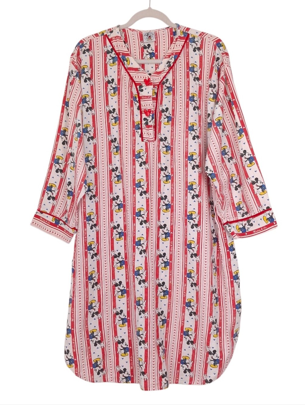 Disney Mickey Co vintage nightgown sleep dress pajamas retro lightweight flannel